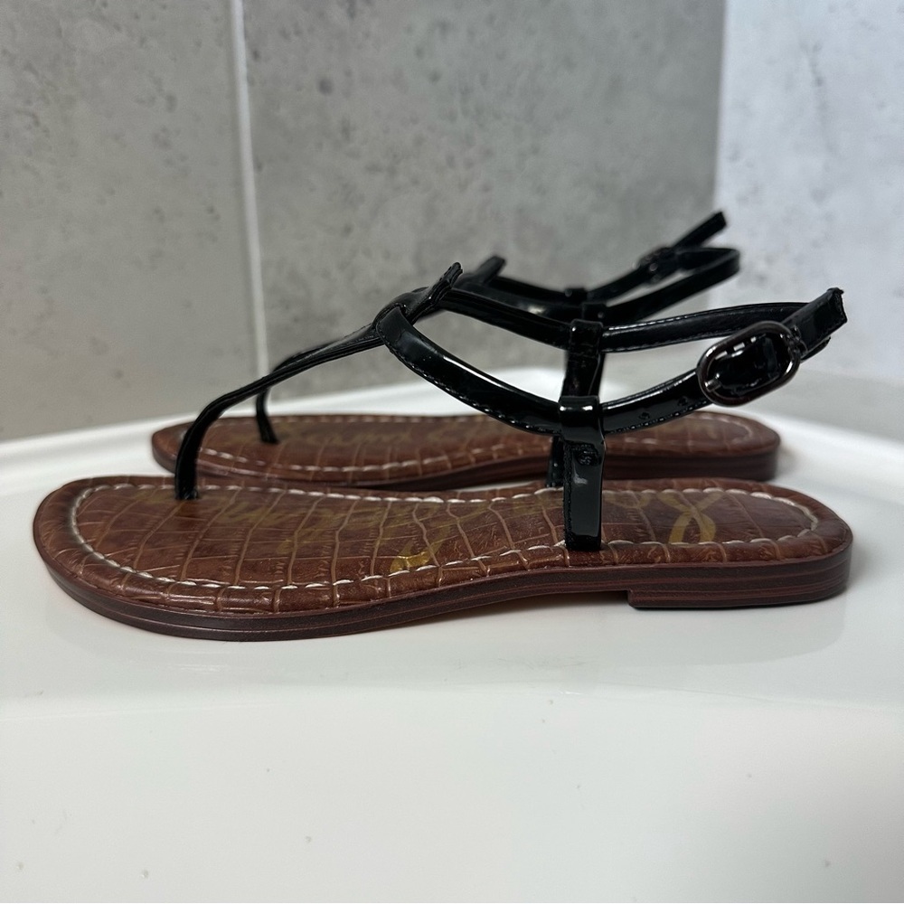 Sam Edelman Black Patent Gigi Kids Sandals Size 1